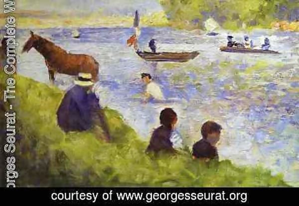 Georges Seurat - Horse And Boat (Study For Bathers At Asnieres) 1883-84
