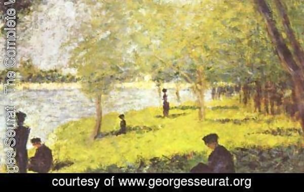 Georges Seurat - Group Scene on the bank of the river