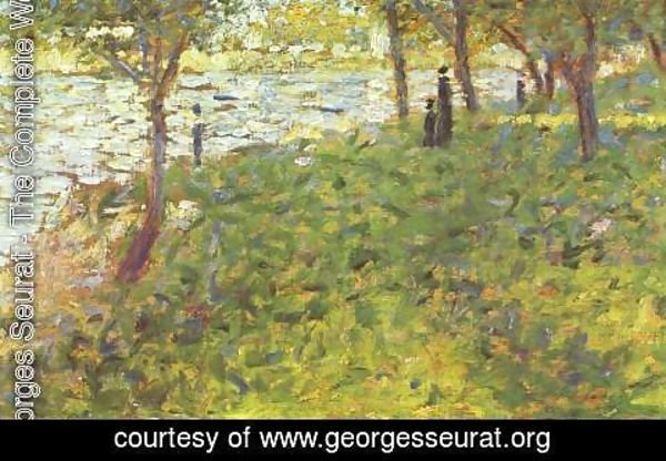 Georges Seurat - Landscape and characters by the river