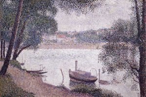 Georges Seurat - River Landscape with a boat