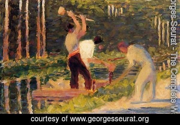 Georges Seurat - Men Laying Stakes