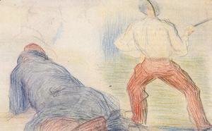 Georges Seurat - Soldier Fencing  Another Reclining