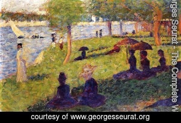 Georges Seurat - Woman Fishing And Seated Figures