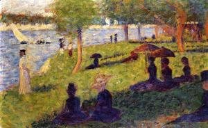 Georges Seurat - Woman Fishing And Seated Figures