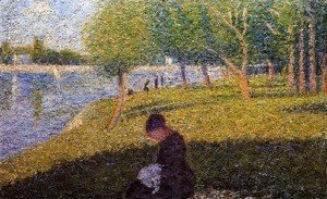Georges Seurat - Woman Sewint