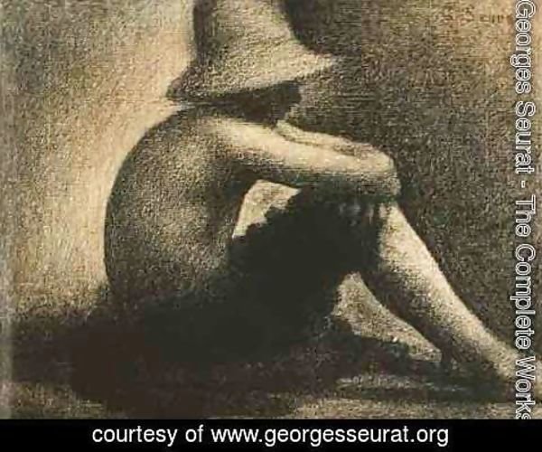 Georges Seurat - Seated Boy With Straw Hat