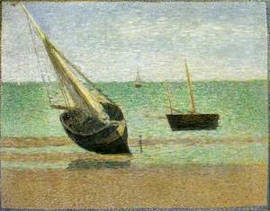 Georges Seurat - Boats. Bateux, maree basse, Grandcamp