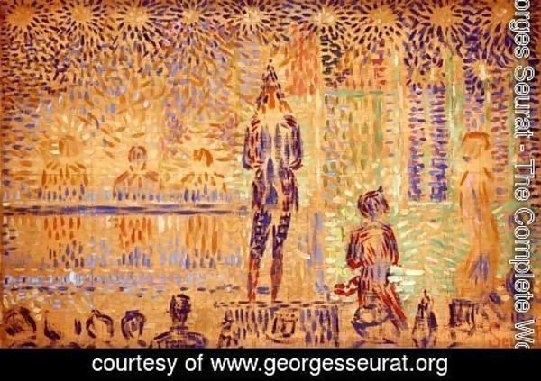 Georges Seurat - Invitation to the Sideshow (study)