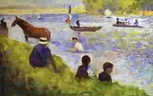 Georges Seurat - Horse And Boat (Study For Bathers At Asnieres) 1883-84