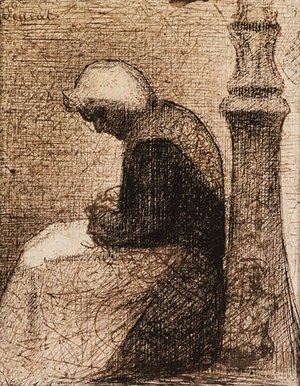 Georges Seurat - Assise prs d'un rverbre (Woman seated near a Streetlamp)