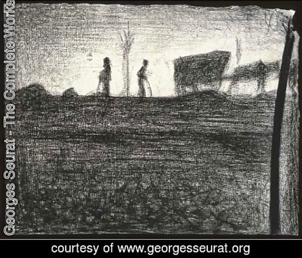 Georges Seurat - Paysans aux champs