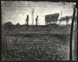 Georges Seurat - Paysans aux champs