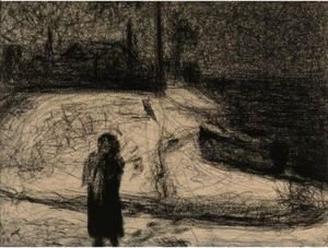 Georges Seurat - La Zone (Fillette Dans La Neige - La Greve)
