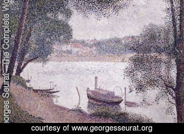 Georges Seurat - River Landscape with a boat