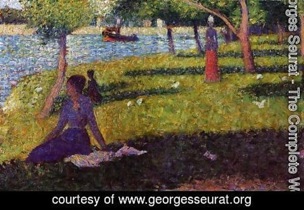Georges Seurat - Seated And Standing Woman