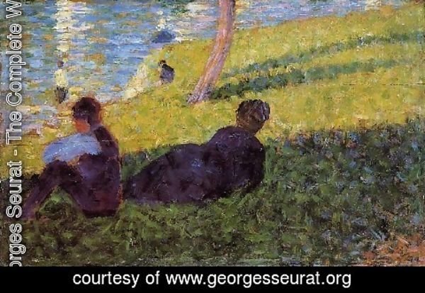 Georges Seurat - Seated Man  Reclining Woman