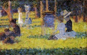 Georges Seurat - Woman Seated And Baby Carriage